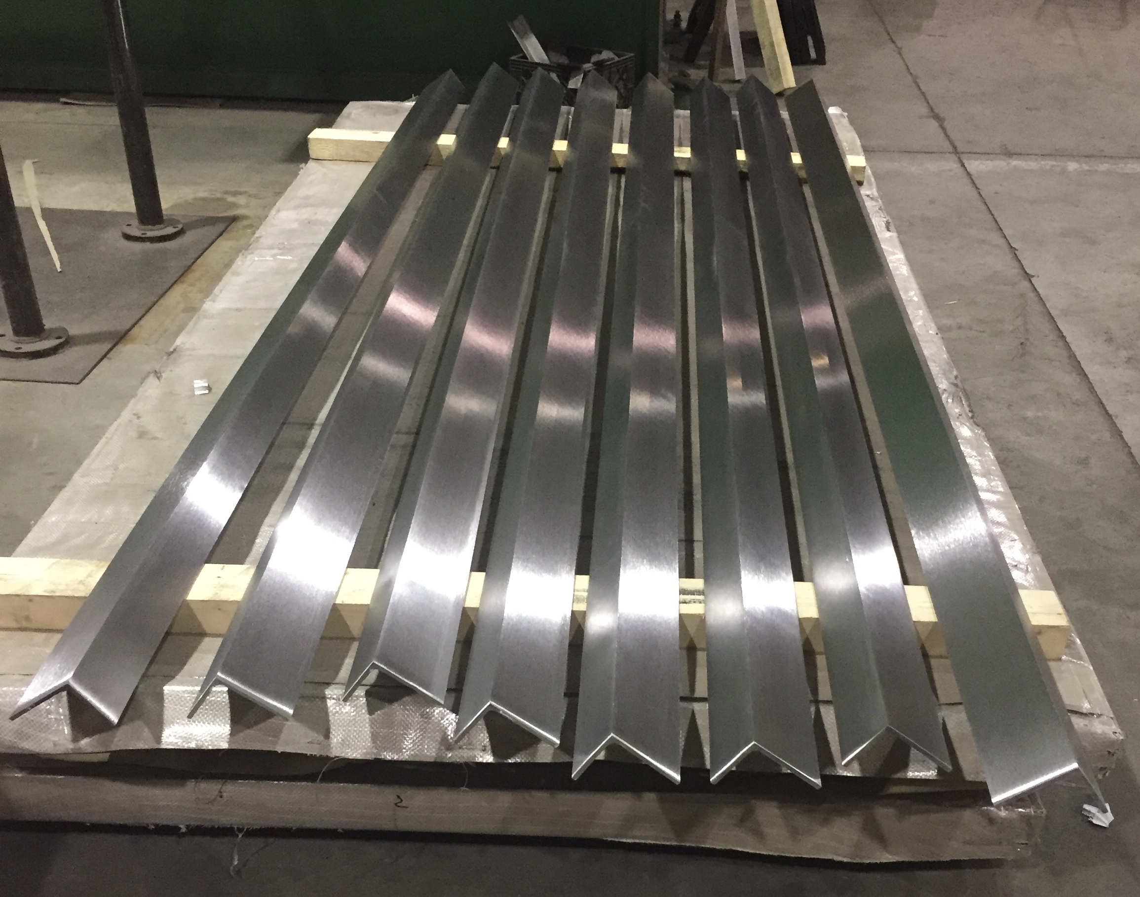 Polished stainless steel angles
